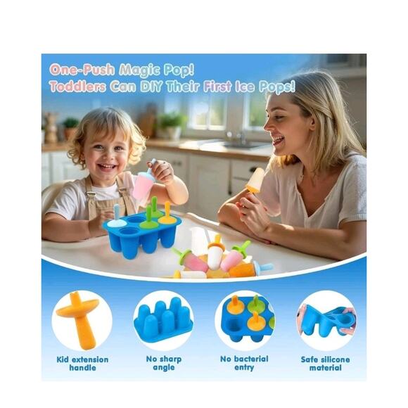 Lamesa Popsicles Molds Silicone, 6 Pieces BPA-Free Ice Pop Mold, Reusable s32 - Picture 4 of 6